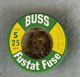 New bussmann S25 25 amp delay fuse fustat buss