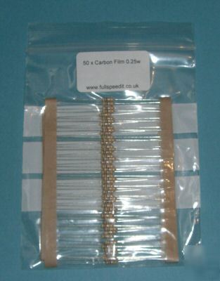 50 x 390K ohm 0.25W carbon resistors 1/4W resistor