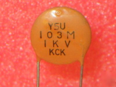 0.01UF 1KV 20% Y5U radial ceramic disc caps, 10PC lots