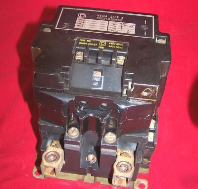 Square d size 4 motor contactor 8502 SFO1 coil 480 volt