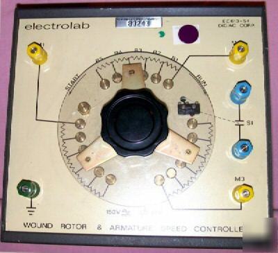 Digiac/electrolab motor rotor & armature speed control