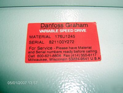 Danfoss drive vlt 6022 model 175Z7366 20 hp 460V 