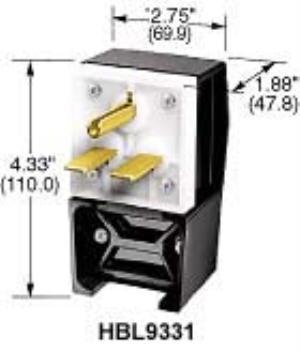 Hubbell HBL9331 angled plug black