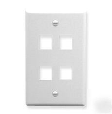 Icc oversized faceplate 4 port single gang IC107LF4WH
