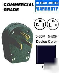Leviton 930 5-30P/5-50P angle plug commercial black