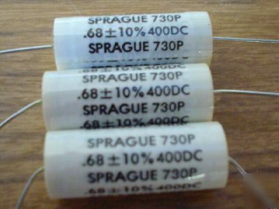 New 20PCS sprague 400V .68UF axial mylar capacitors 