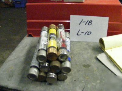 10 bussman mixed lot fuses
