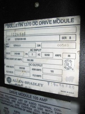 Ab allen bradley 1370 25 hp 25HP centrifugal dc drive
