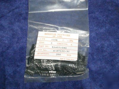 New 200 resistor network 5 pin resistors 1/8W 100K ohm