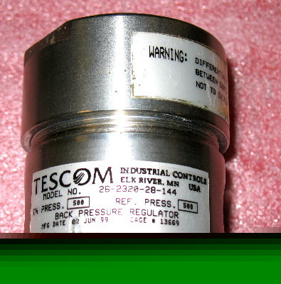 Tescom back pressure regulator 26-2320-28-144 0-50 psig