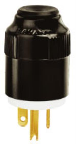 Bryant 5366N straight male plug black/white