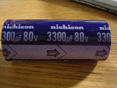 New 10PCS nichicon 80V 3300UF 85C axial capacitor 