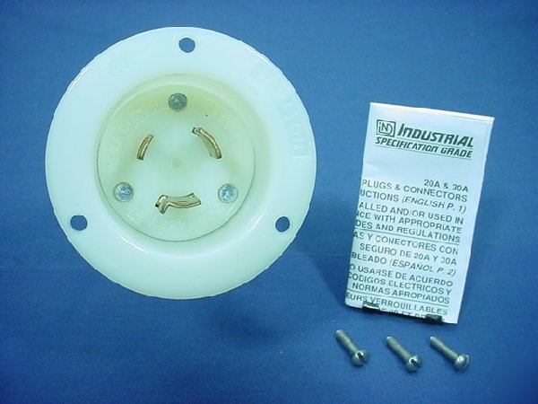 Leviton L12-20 locking flanged inlet 20A 480V 3PH