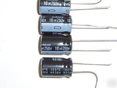 100 nichicon 250V 10UF hi temp radial 105C capacitors