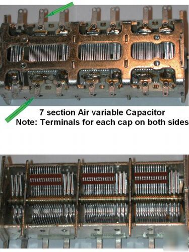 Alps 7 ganged nos 435 pf variable capacitor qrp @ @