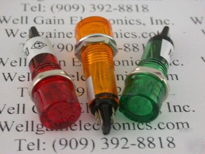 12/24V dc/ac 120VAC pilot lamp panel mt 8.6MM red gr /y