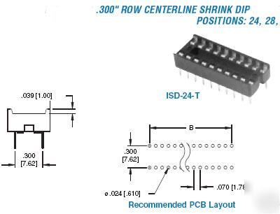 28 pin 0.300 dip ic socket, open frame nos 102PC lots 
