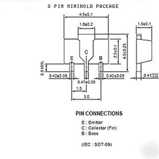 Nec 2SC3357, s/a NE85634, BFQ19 sot-89, 6.5GHZ, 25PCS 