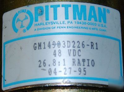 New __ 3 pittman motors __ 48 vdc 26.8:1 ratio