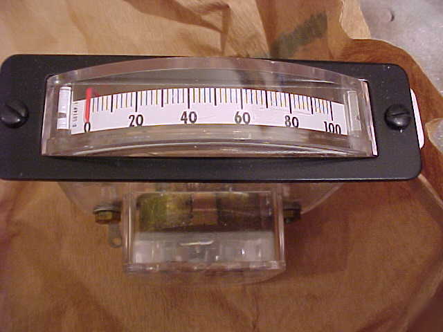 Panel meter 0-100 arb, fs=50 ma 3 1/4 x 1 inch E256