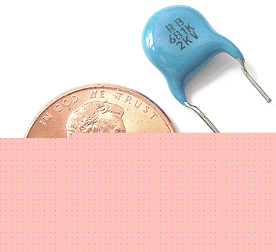 High voltage ceramic disc capacitor ~ 680PF 2000V (50)