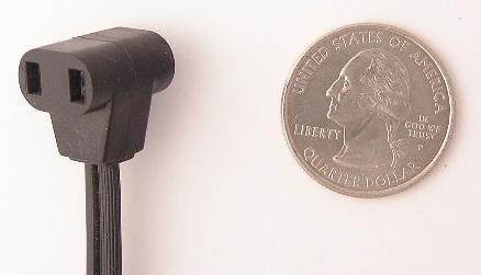 New fan cord black 18 awg 2 conductor 90 degree 10 pc.
