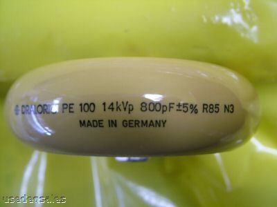 New vishay draloric ceramic capacitor lot PE100 800PF 