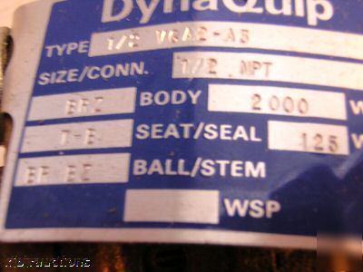 2 dynaquip brass ball control valve valves 1/2