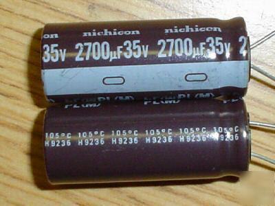 50PC 35V 2700UF nichicon radial capacitors low esr 105C