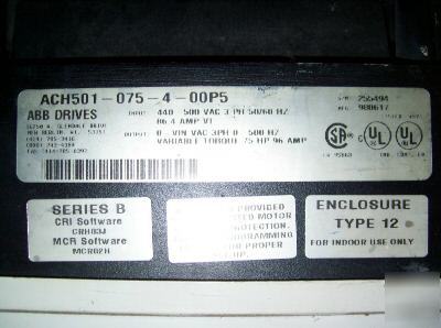 Abb frequency drive, ACH501-075-4-00P5, 75 horsepower