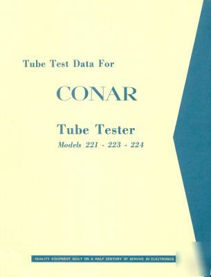 Conar 221 223 224 tube tester data pdf format free ship