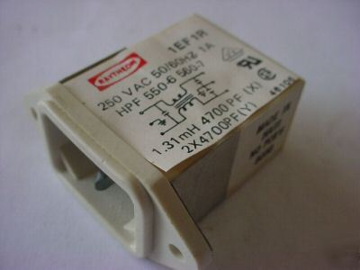 Emi line filter, 1 amp 250 vac ( qty 5 ea )