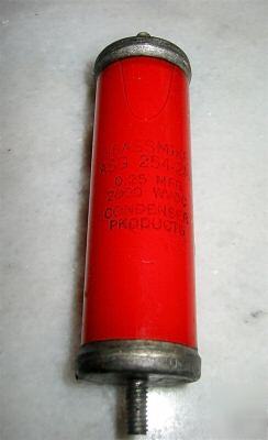 Glassmike high voltage capacitor .25UF 2000 wv dc