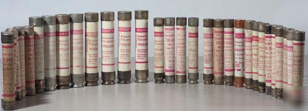 Gould shawmut fuses assorted lot of 32 