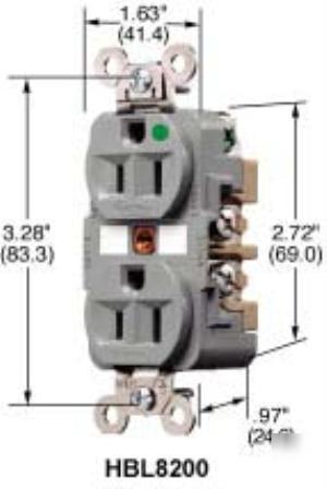Hubbell HBL8300 hospital grade recepticle