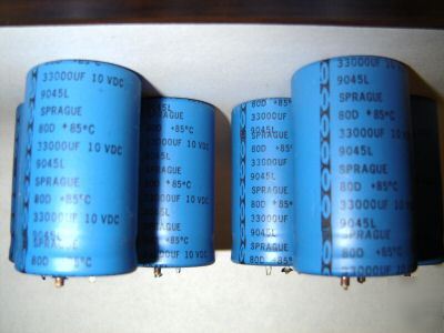 Lot of 6 sprague electrolytic capacitor 33,000UF 10VDC
