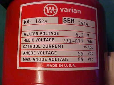 Varian wave tube oscillator, wr-62 waveguide port.