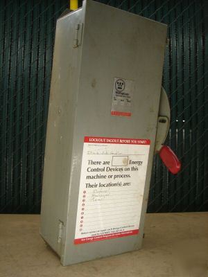 Westinghouse 100 amp disconnect switch JHUN363 600V