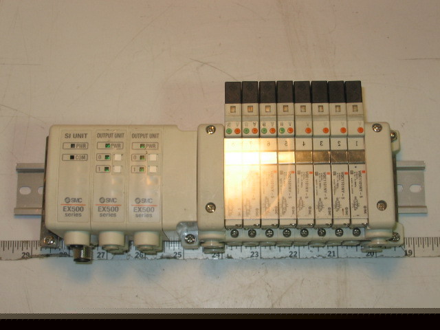 Smc solenoid bank (4) VQC1301NY-5 , (4) NQC1101NY-5