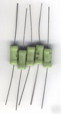 2 watt mallory metal mol 39 ohm film resistor lot of 5