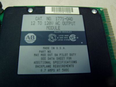 Allen bradley output module m/n: 1771-oad - used
