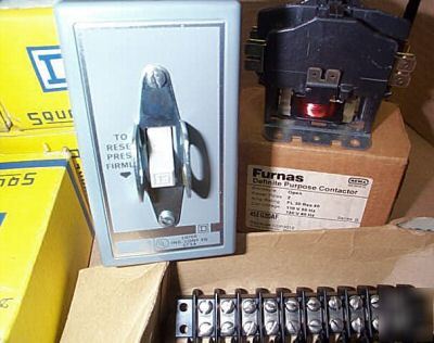 Lot square d manual starters + switches + ge parts 
