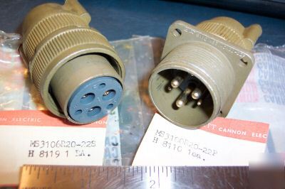 New 6 pin amphenol plugs male & female connectors 