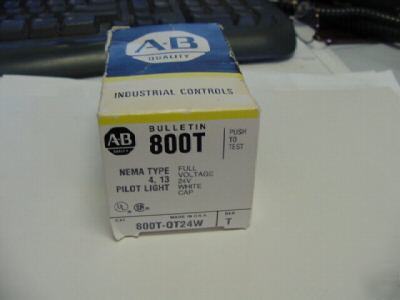 New allen bradley 800T-QT24W ser t pilot light white >