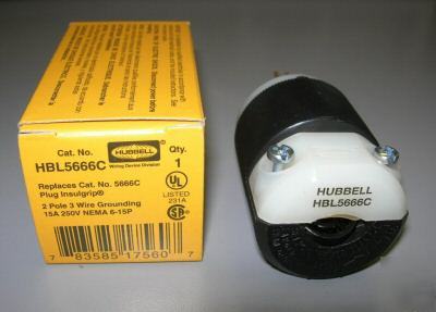 New in box hubbell HBL5666C 2 pole 3 wire 15A 250V 