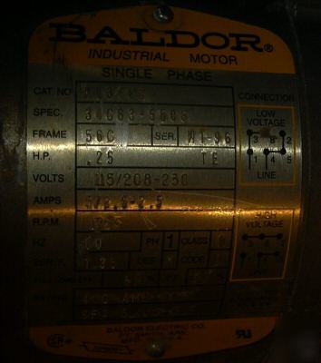 Nord gear reduction w/ .25HP baldor motor
