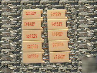 Resistor, paccom, 10OHMS, 5%, 5W, sandblock, lot of 10