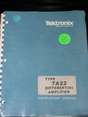 Tektronix type 7A22 differential amplifier inst manual