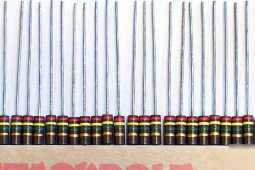 40) 2.4 meg ohm 1/2W carbon composition resistors 5%