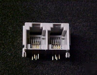Dual rj-11 pc board mount phone jack 4 conductor type